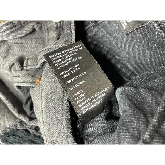 < BDG Essential Mid-Rise Black Distressed Denim Shorts > - Picture 3 of 4